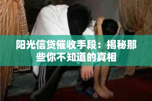 阳光信贷催收手段：揭秘那些你不知道的真相