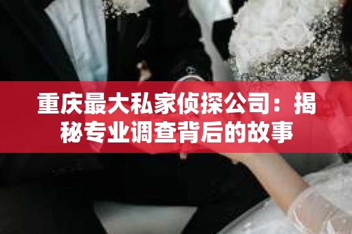 重庆最大私家侦探公司：揭秘专业调查背后的故事
