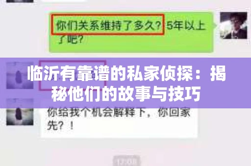 临沂有靠谱的私家侦探：揭秘他们的故事与技巧