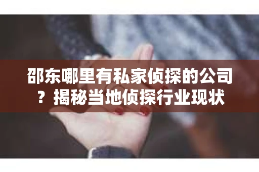 邵东哪里有私家侦探的公司？揭秘当地侦探行业现状